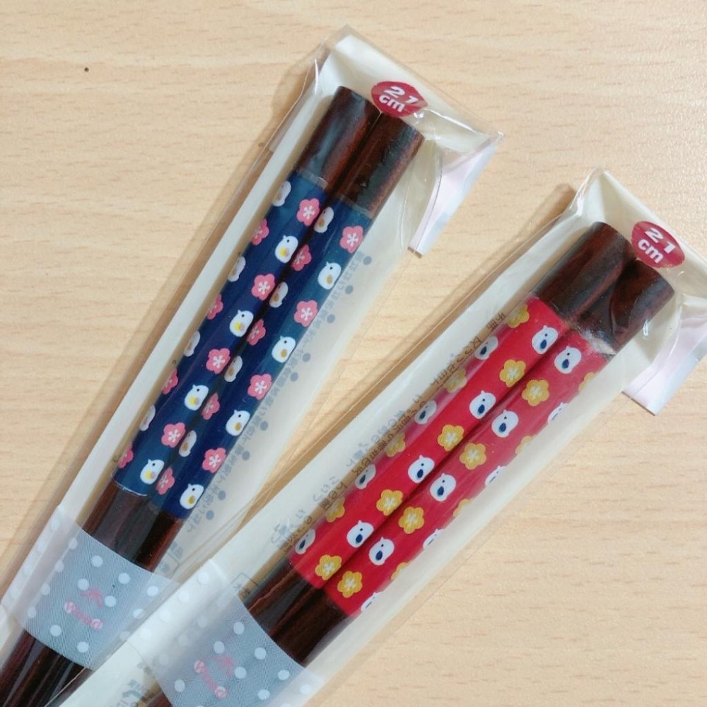 現貨 日本製 花小鳥 止滑木筷 環保筷 21CM-細節圖2