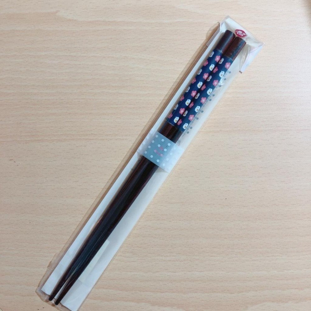 現貨 日本製 花小鳥 止滑木筷 環保筷 21CM-細節圖6
