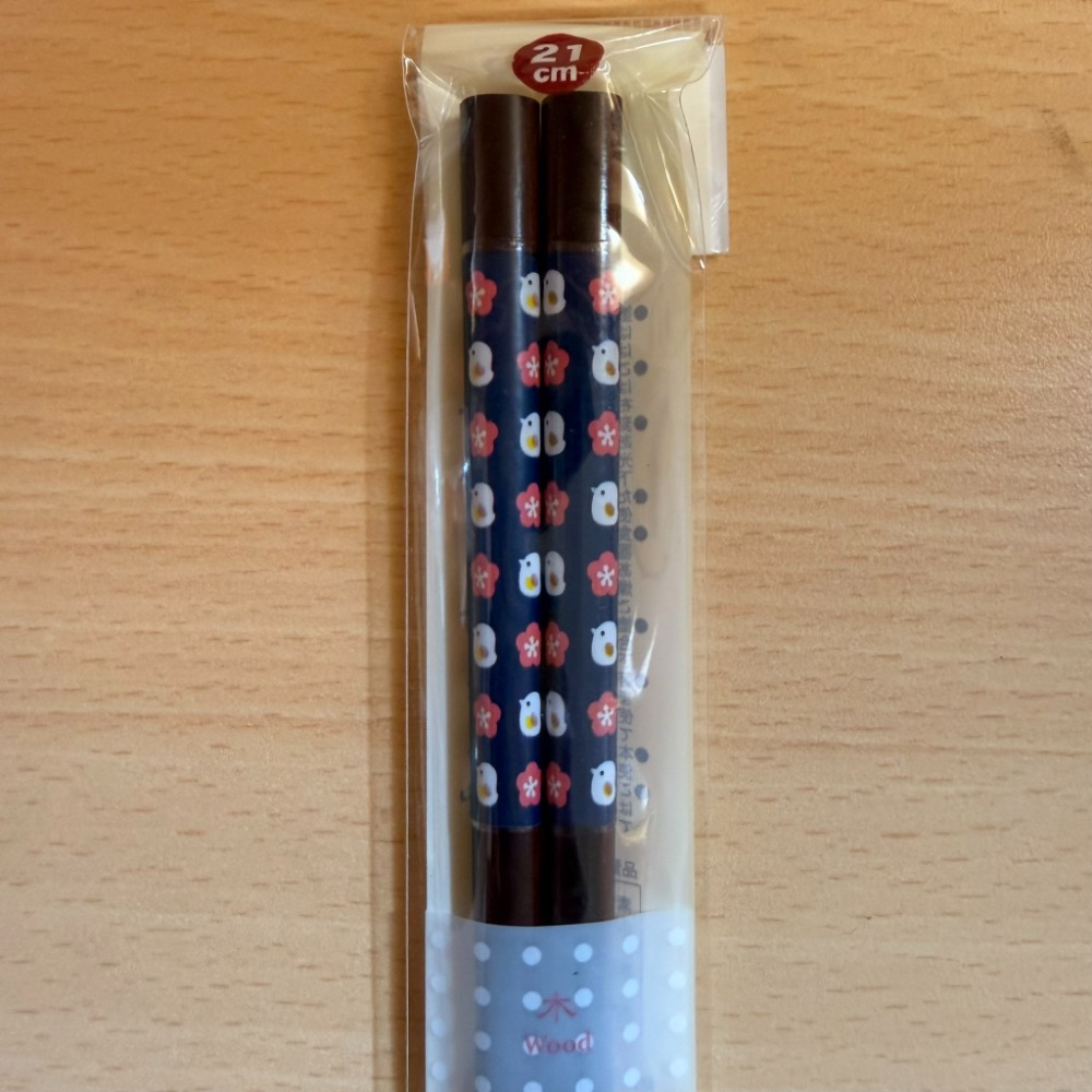 現貨 日本製 花小鳥 止滑木筷 環保筷 21CM-規格圖7
