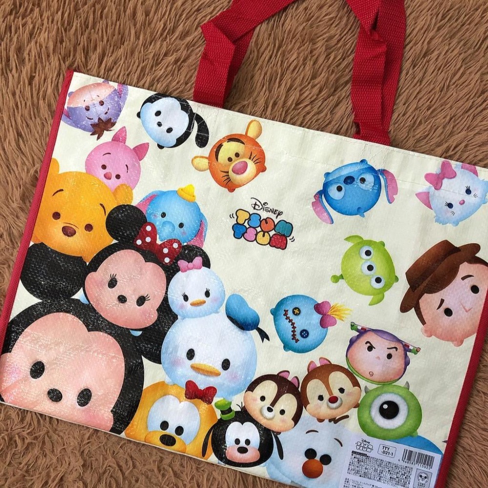 日本帶回 迪士尼 Tsum tsum 米奇 怪獸電力公司 卡通 防水袋 環保袋 購物袋 禮物袋-細節圖2