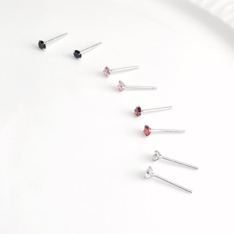 出清＊s925純銀鋯石迷你耳釘-細節圖3