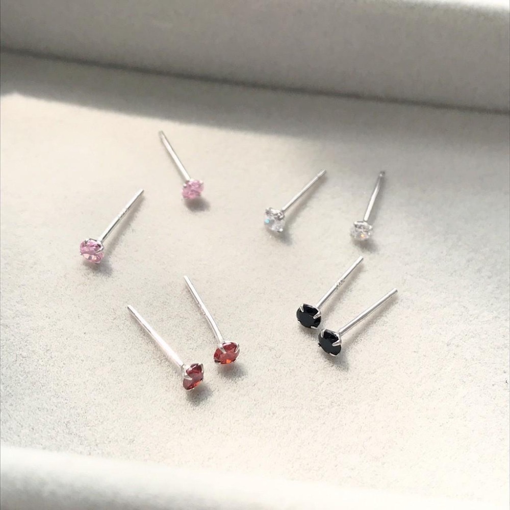 出清＊s925純銀鋯石迷你耳釘-細節圖6