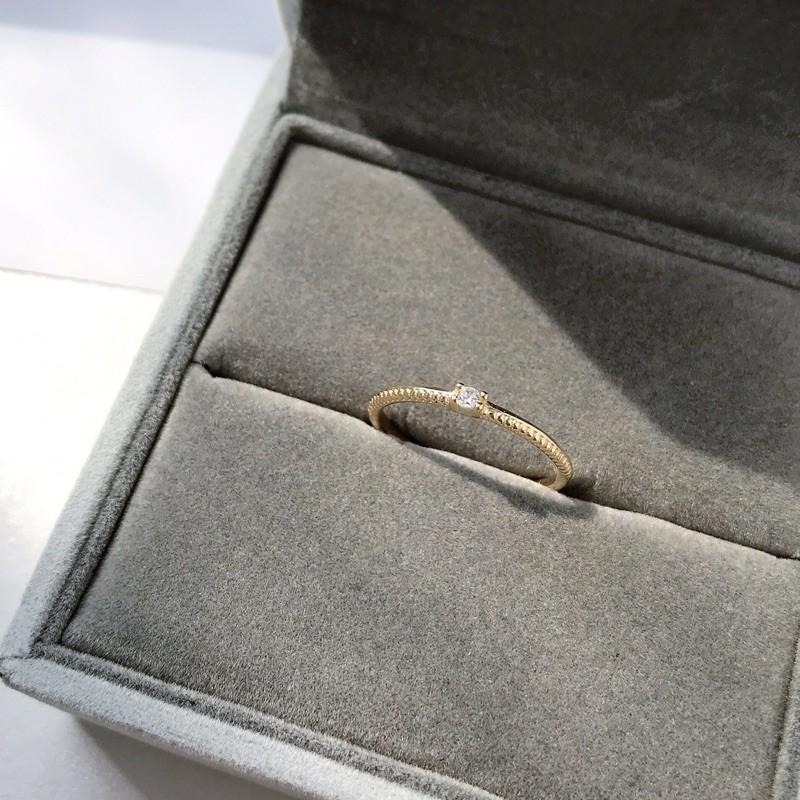 零碼出清＊s925純銀戒鍍14k金日系極簡單鋯-細節圖5