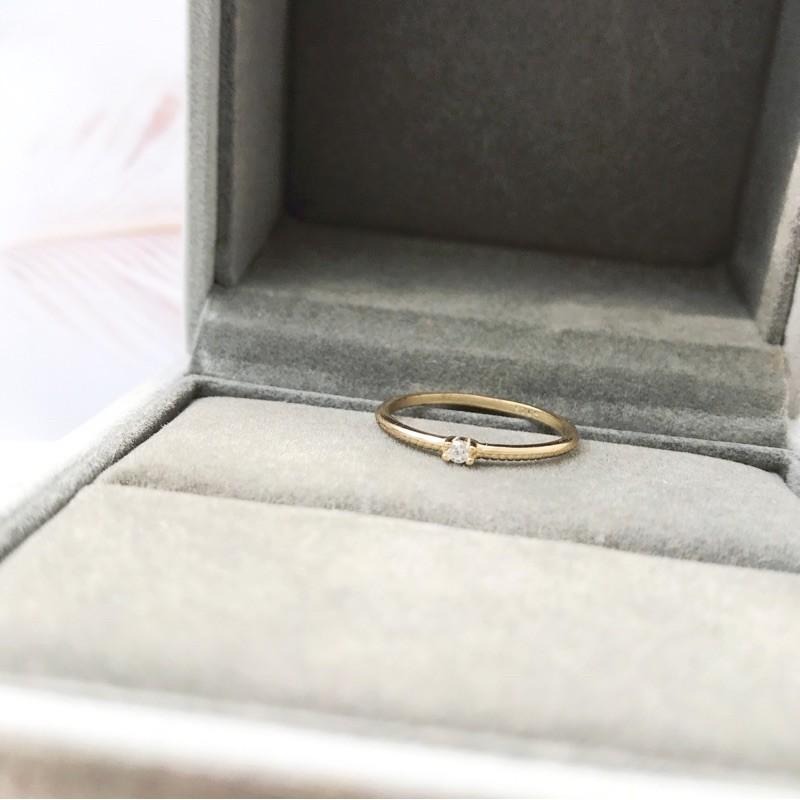 零碼出清＊s925純銀戒鍍14k金日系極簡單鋯-細節圖6