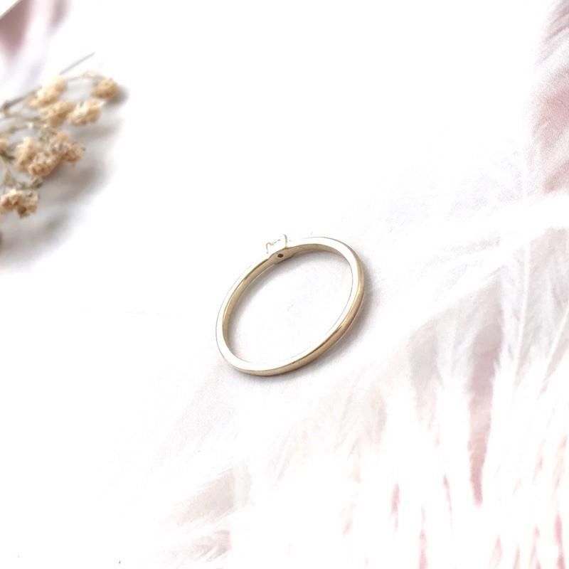 零碼出清＊s925純銀戒鍍14k金日系極簡單鋯-細節圖8