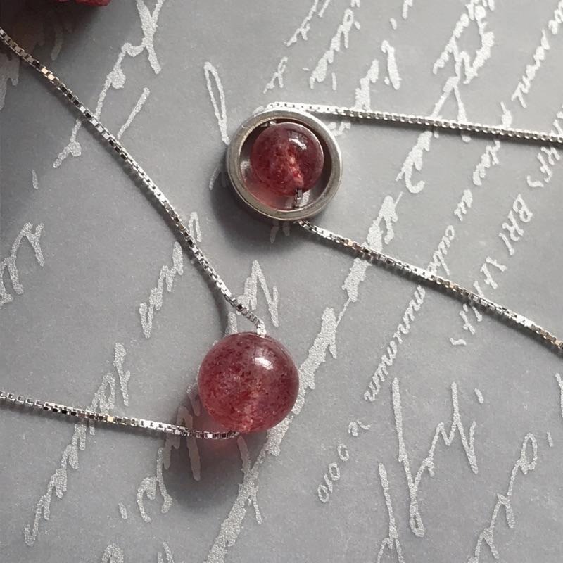 [zoeverglow]草莓晶s925純銀項鍊｜鴿血紅-細節圖8