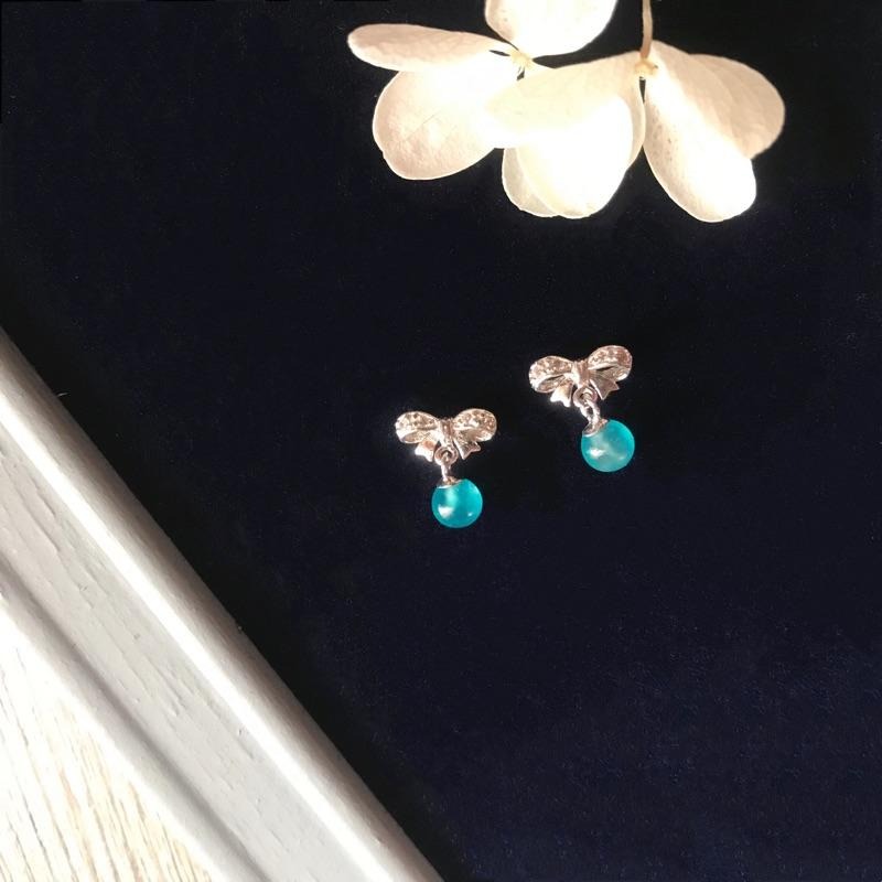 [zoeverglow]天河石s925純銀耳環｜耳線 耳釘 垂墜式 清新 簡約-細節圖6