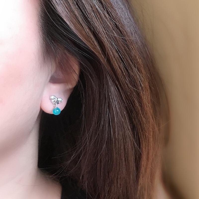 [zoeverglow]天河石s925純銀耳環｜耳線 耳釘 垂墜式 清新 簡約-細節圖9