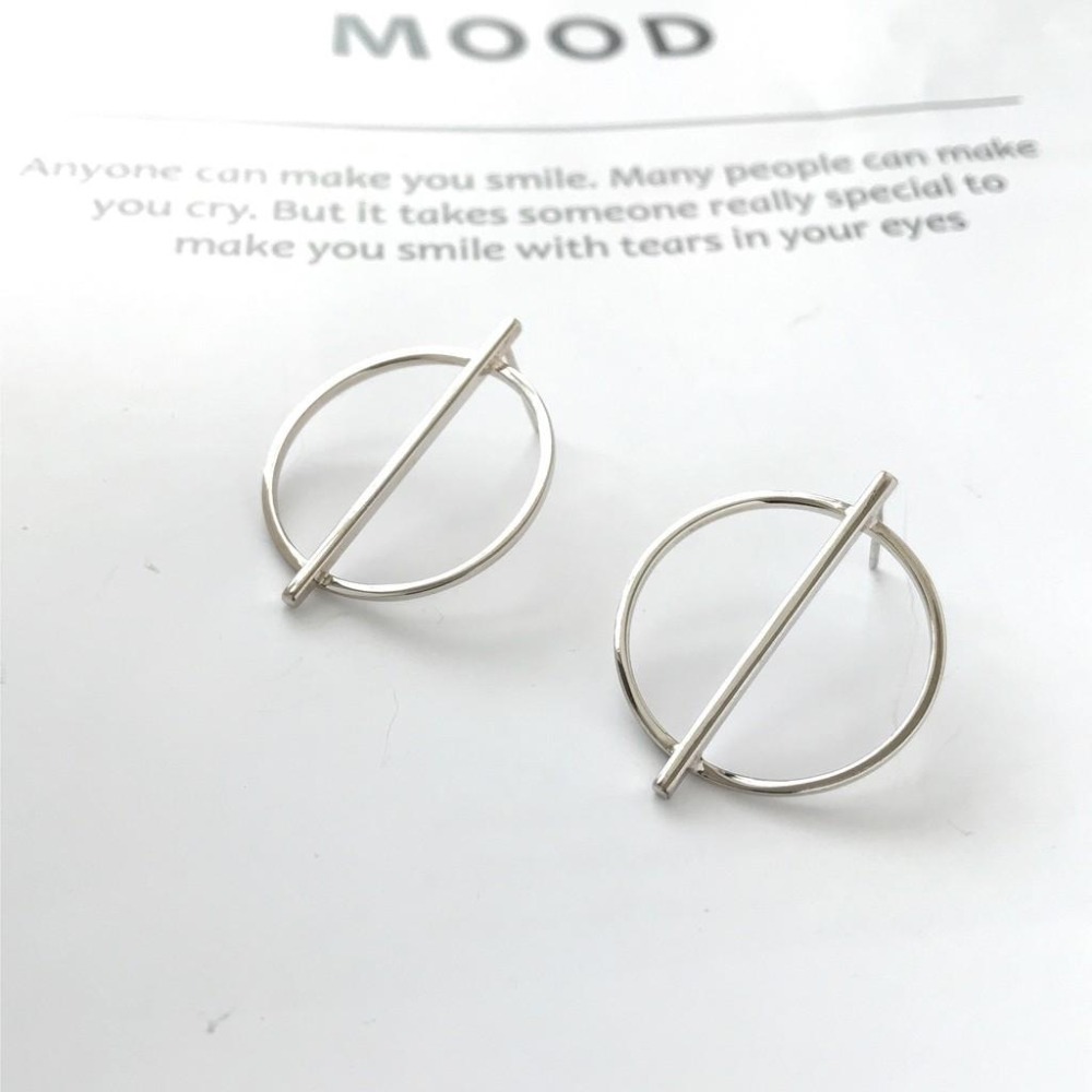 出清 ＊s925純銀耳環 極簡 方形大圓圈-細節圖3