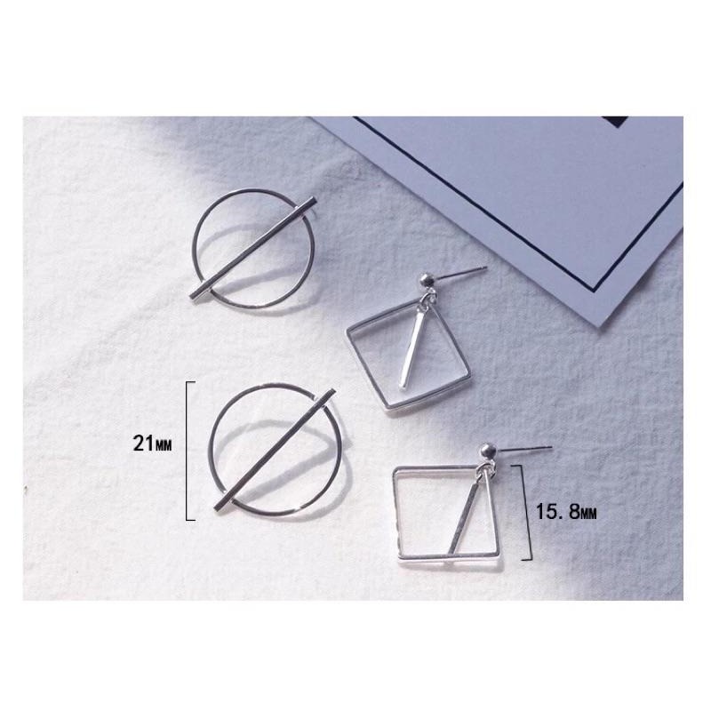 出清 ＊s925純銀耳環 極簡 方形大圓圈-細節圖6