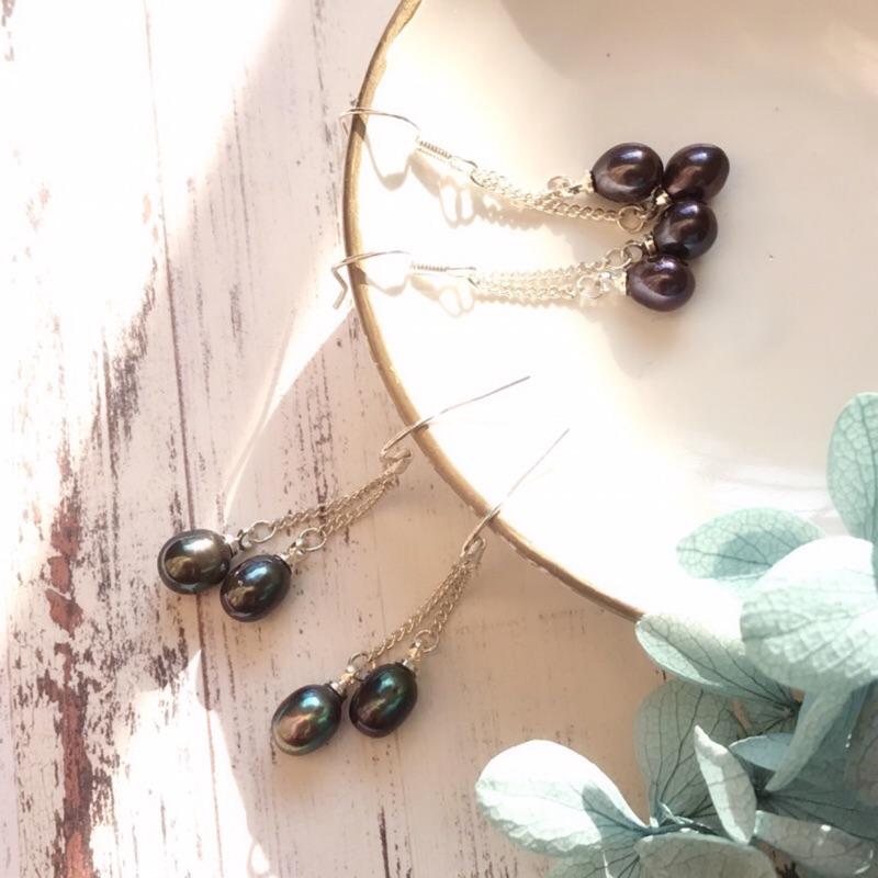 [zoeverglow] 天然淡水珍珠s925純銀耳環｜耳勾式-細節圖2