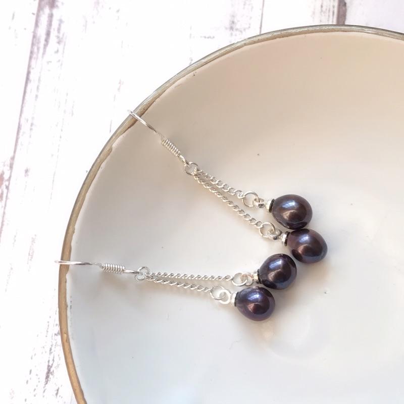 [zoeverglow] 天然淡水珍珠s925純銀耳環｜耳勾式-細節圖4