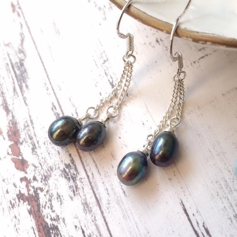 [zoeverglow] 天然淡水珍珠s925純銀耳環｜耳勾式-細節圖5