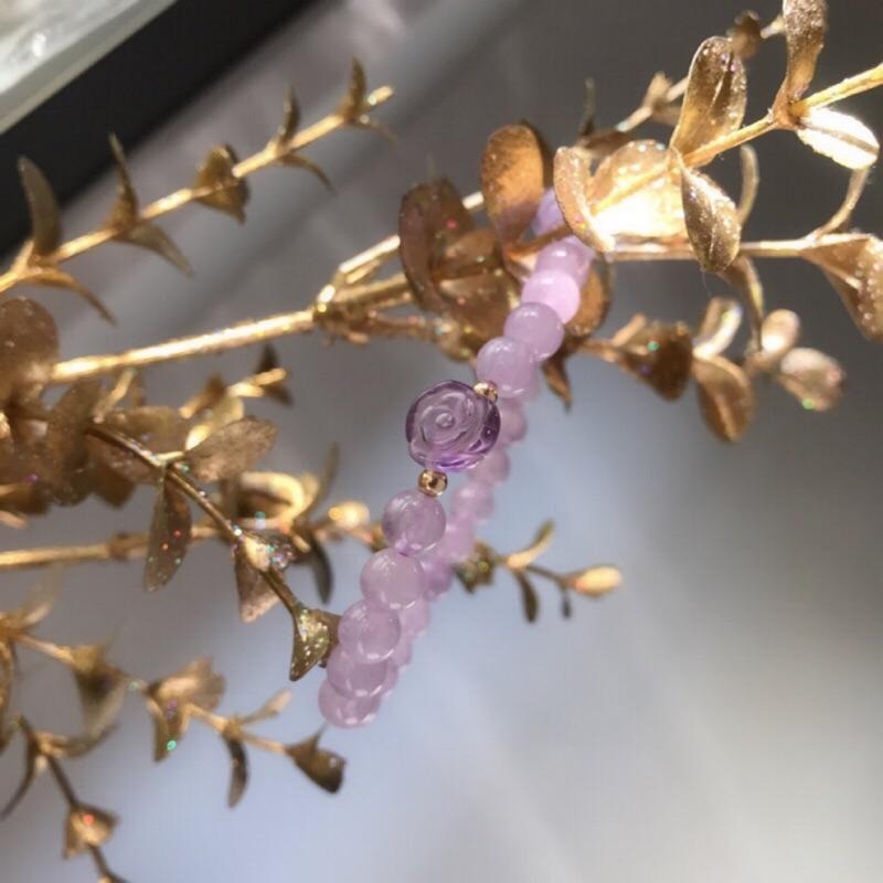 [zoeverglow]薰衣草紫水晶x紫水晶玫瑰花手串-細節圖2