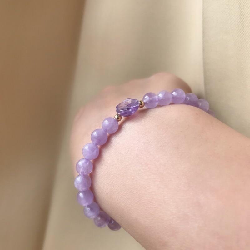 [zoeverglow]薰衣草紫水晶x紫水晶玫瑰花手串-細節圖3