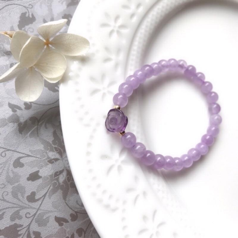 [zoeverglow]薰衣草紫水晶x紫水晶玫瑰花手串-細節圖5