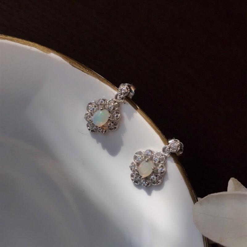 [zoeverglow]歐泊s925純銀耳環｜澳寶 宮廷風-細節圖2