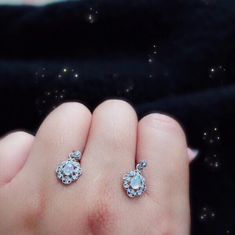 [zoeverglow]歐泊s925純銀耳環｜澳寶 宮廷風-細節圖4