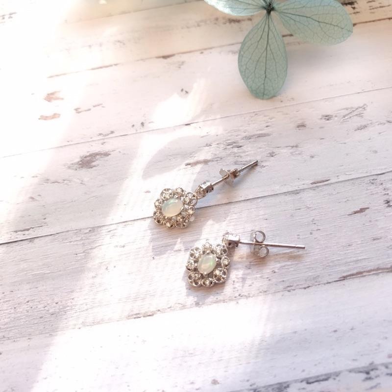 [zoeverglow]歐泊s925純銀耳環｜澳寶 宮廷風-細節圖8