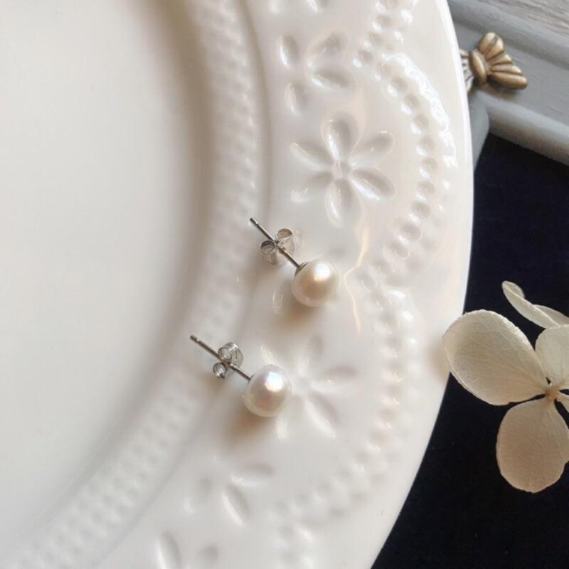 [zoeverglow]天然淡水珍珠s925純銀耳環｜耳釘 日常百搭-細節圖2