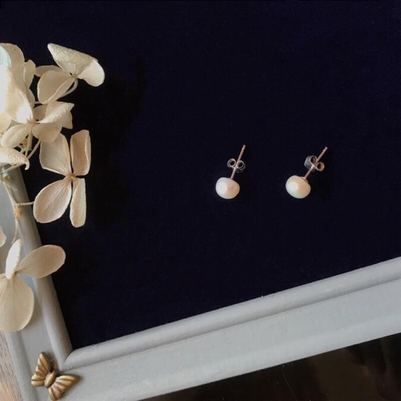 [zoeverglow]天然淡水珍珠s925純銀耳環｜耳釘 日常百搭-細節圖4