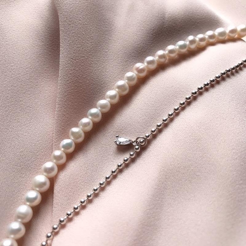 [zoeverglow]原創天然淡水珍珠s925純銀手鍊｜雙層手鍊-細節圖8