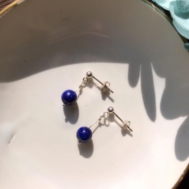 [zoeverglow]原創青金石s925純銀耳環｜手作飾品-細節圖4