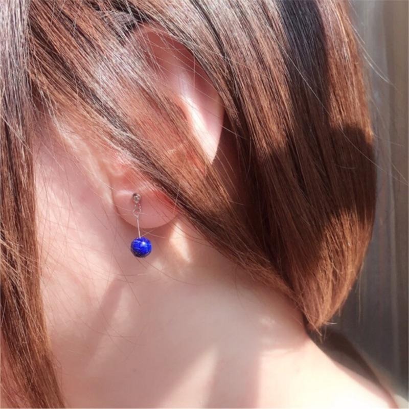 [zoeverglow]原創青金石s925純銀耳環｜手作飾品-細節圖5