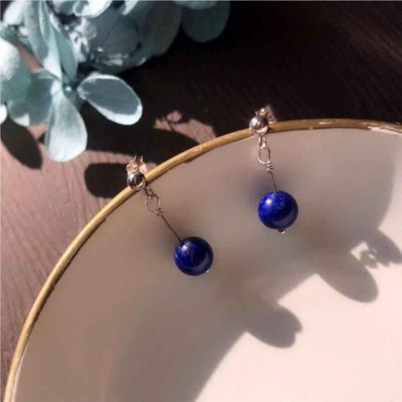 [zoeverglow]原創青金石s925純銀耳環｜手作飾品-細節圖6