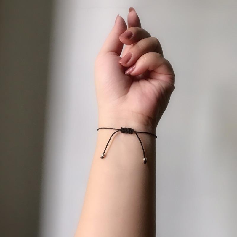 [zoeverglow]灰月光石s925純銀手繩｜拉長石 手工編製-細節圖9