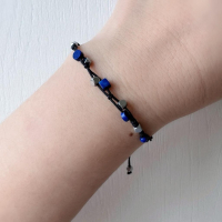 ［zoeverglow] 青金石x黑膽石 手繩｜洞察力 淨化 安定心神 護身