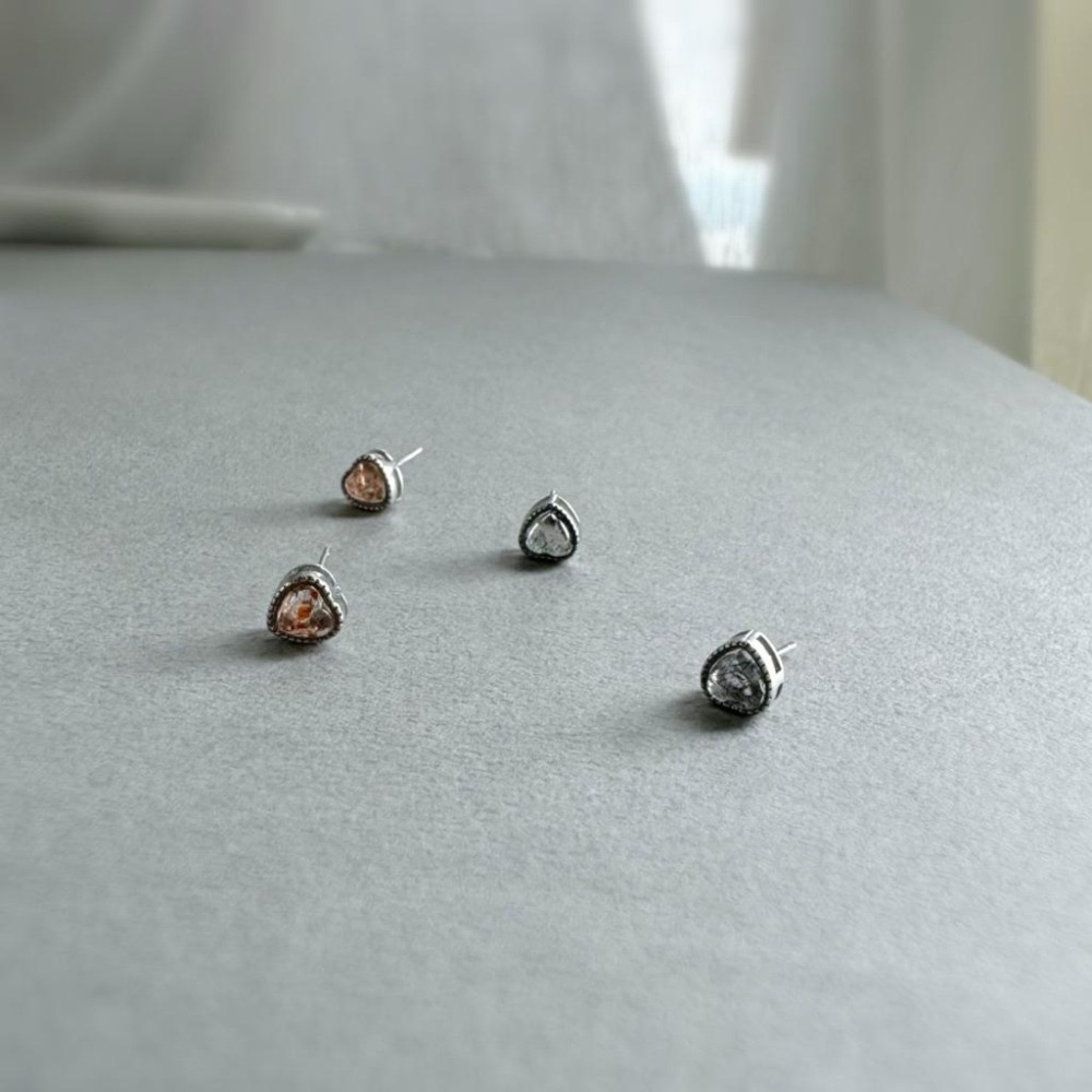 ［zoeverglow ]心型超七耳釘｜s925純銀耳針｜提升能量 自信 人緣 淨化-細節圖6