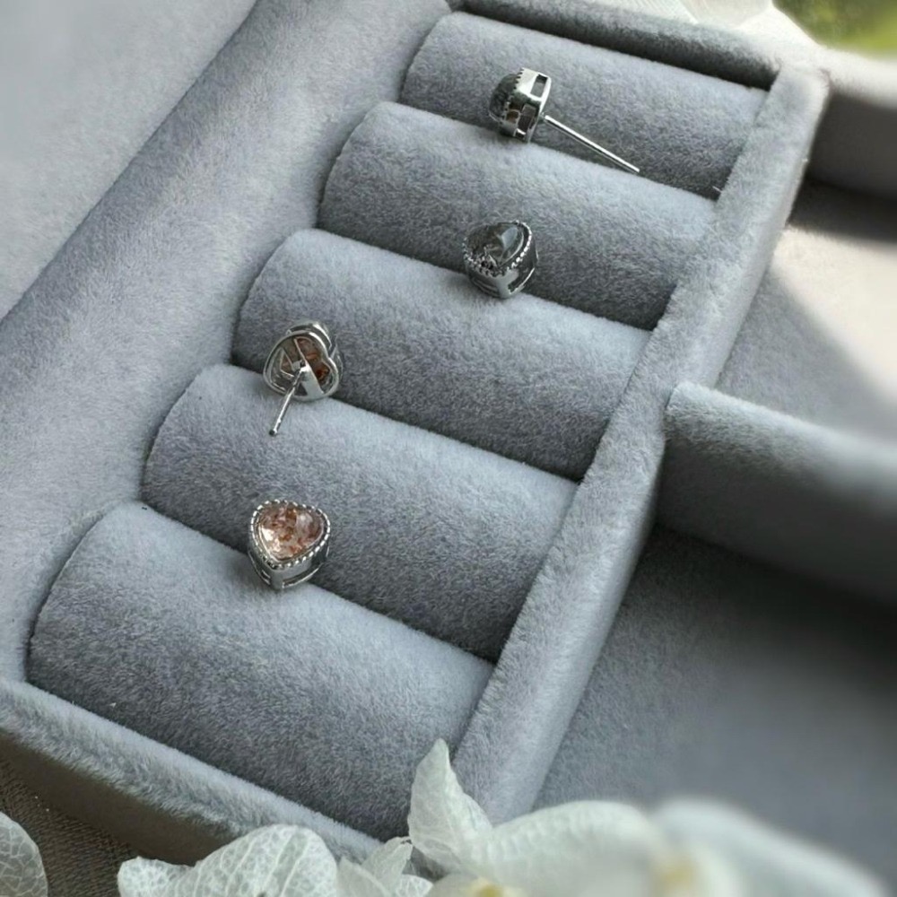 ［zoeverglow ]心型超七耳釘｜s925純銀耳針｜提升能量 自信 人緣 淨化-細節圖7