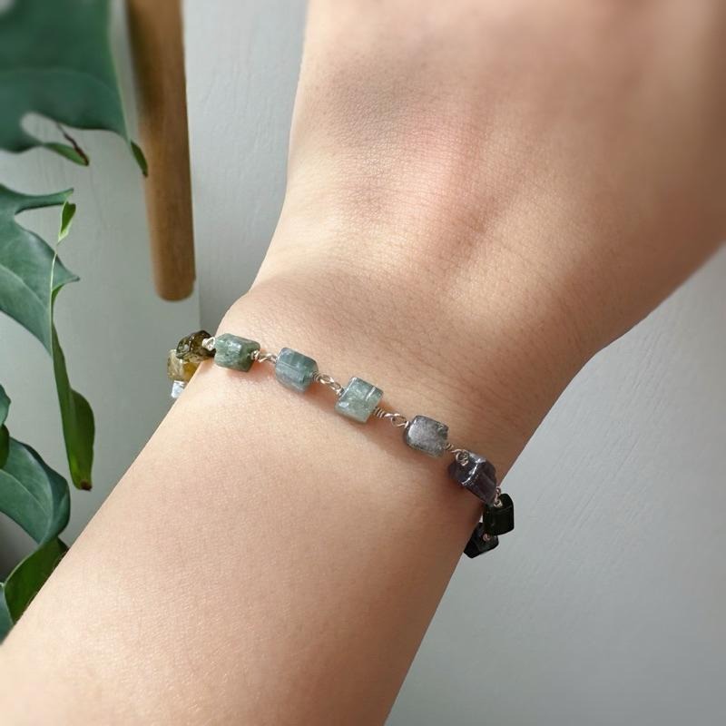 [zoeverglow]原創碧璽 s925純銀手鍊｜冷淡風 孤品-細節圖3