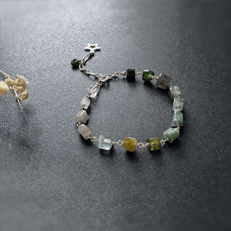 [zoeverglow]原創碧璽 s925純銀手鍊｜冷淡風 孤品-細節圖4