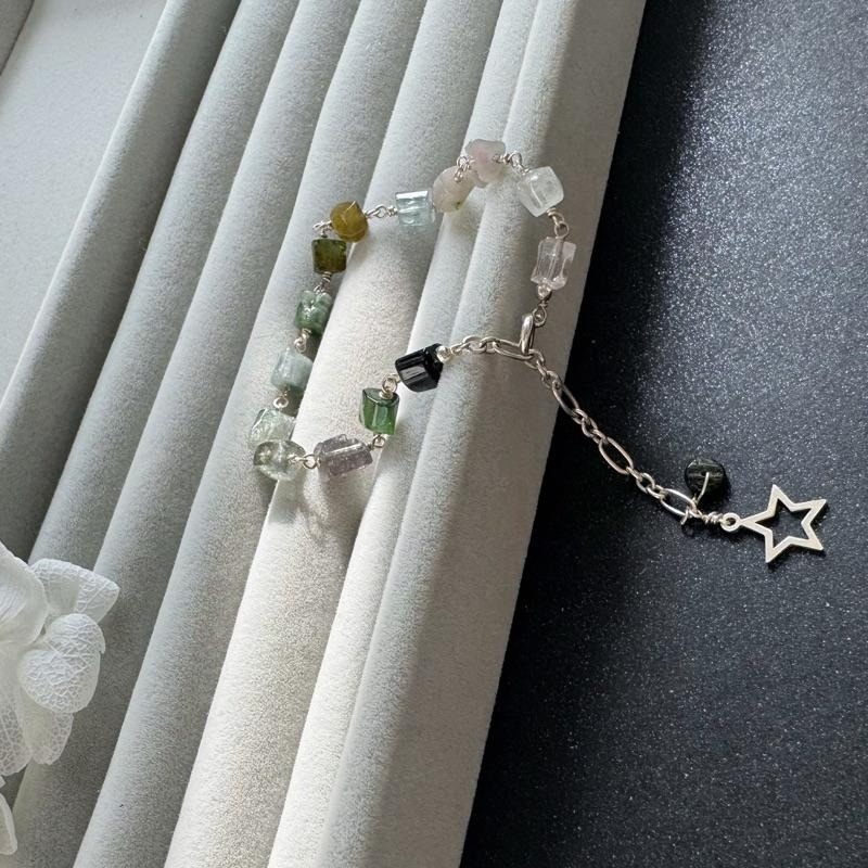 [zoeverglow]原創碧璽 s925純銀手鍊｜冷淡風 孤品-細節圖5