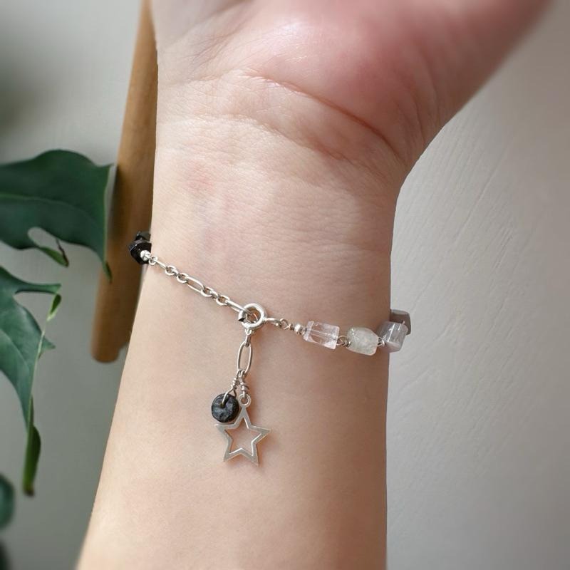 [zoeverglow]原創碧璽 s925純銀手鍊｜冷淡風 孤品-細節圖6