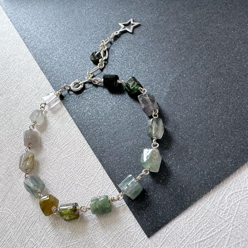 [zoeverglow]原創碧璽 s925純銀手鍊｜冷淡風 孤品-細節圖7