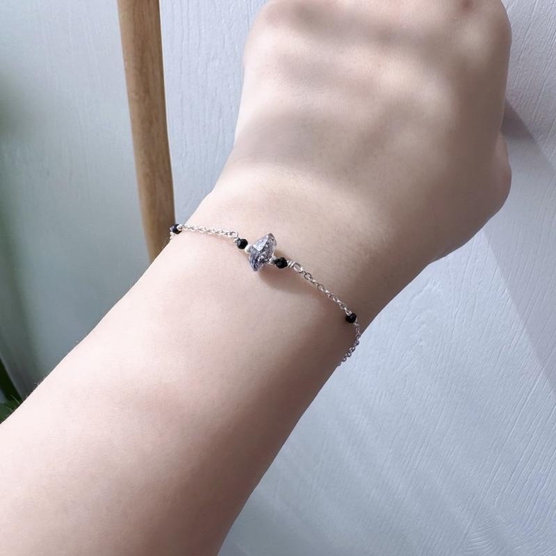 [zoeverglow]原創閃靈鑽 s925純銀手鍊｜黑尖晶石-細節圖4