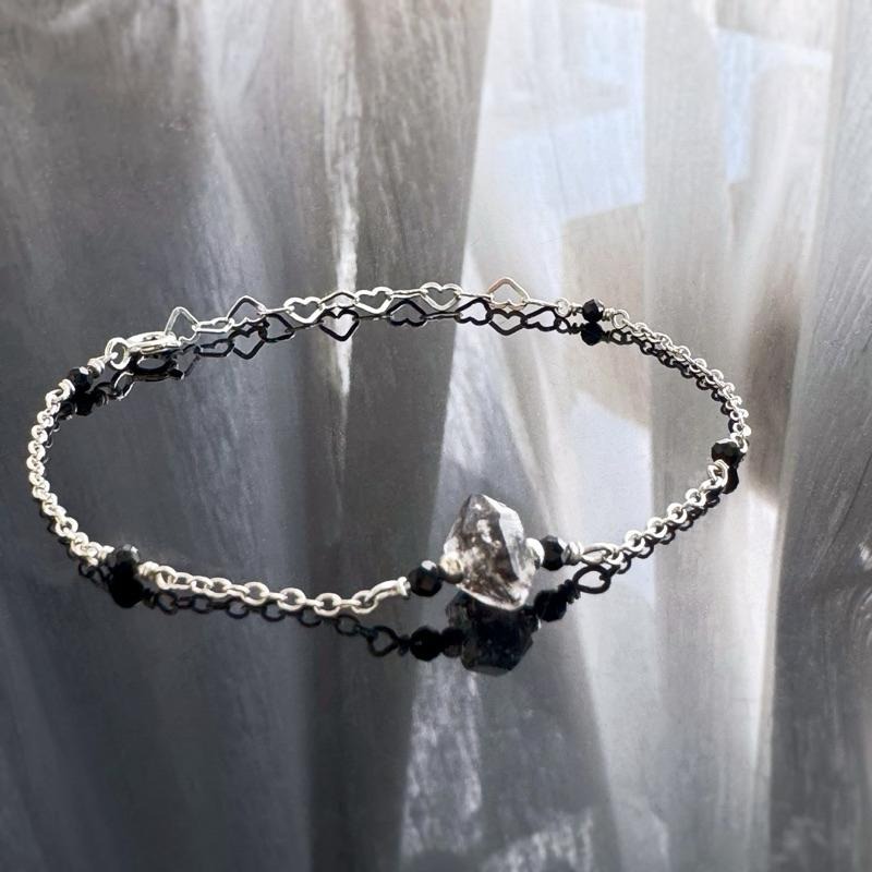 [zoeverglow]原創閃靈鑽 s925純銀手鍊｜黑尖晶石-細節圖6
