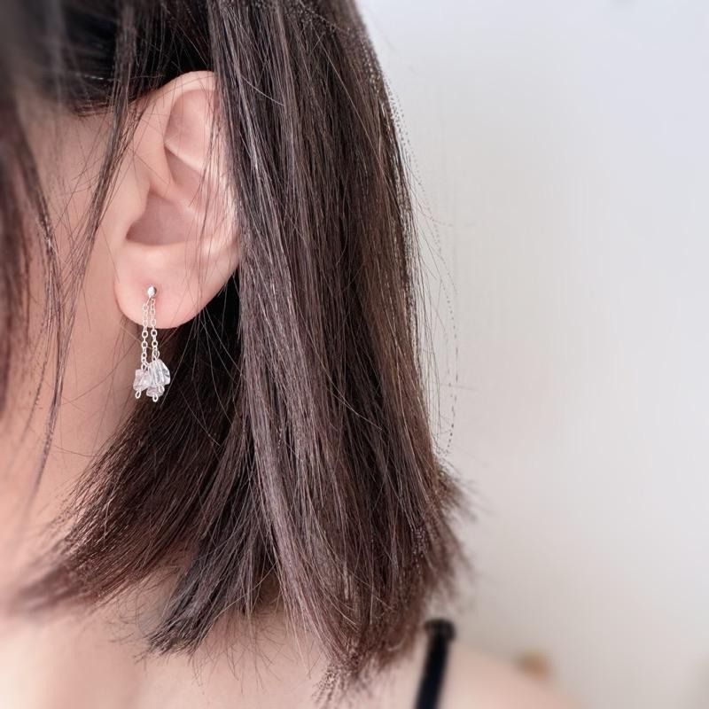 [zoeverglow]原創超七 s925純銀耳環｜碎石 2種戴法-細節圖3