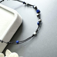 zoeverglow 青金石x黑膽石 腳繩｜洞察力 安定心神 護身