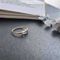 [zoeverglow]原創茶水晶 手工編製戒指｜簡約 清透