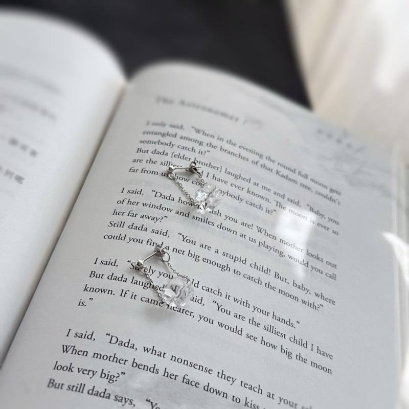 [zoeverglow]白水晶切面s925純銀耳環｜冰塊 冷淡風-細節圖8