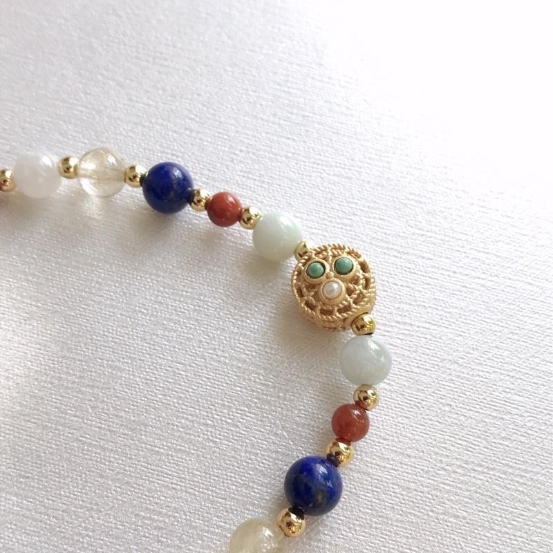 [zoeverglow]原創天然石青金石x髮晶手串｜異國風情-細節圖8