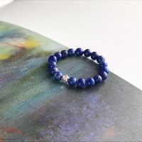 [zoeverglow]原創青金石純銀戒｜彈力繩戒