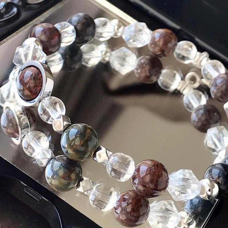 [zoeverglow]原創彼得石x白水晶 s925純銀手串｜彈力繩-細節圖5