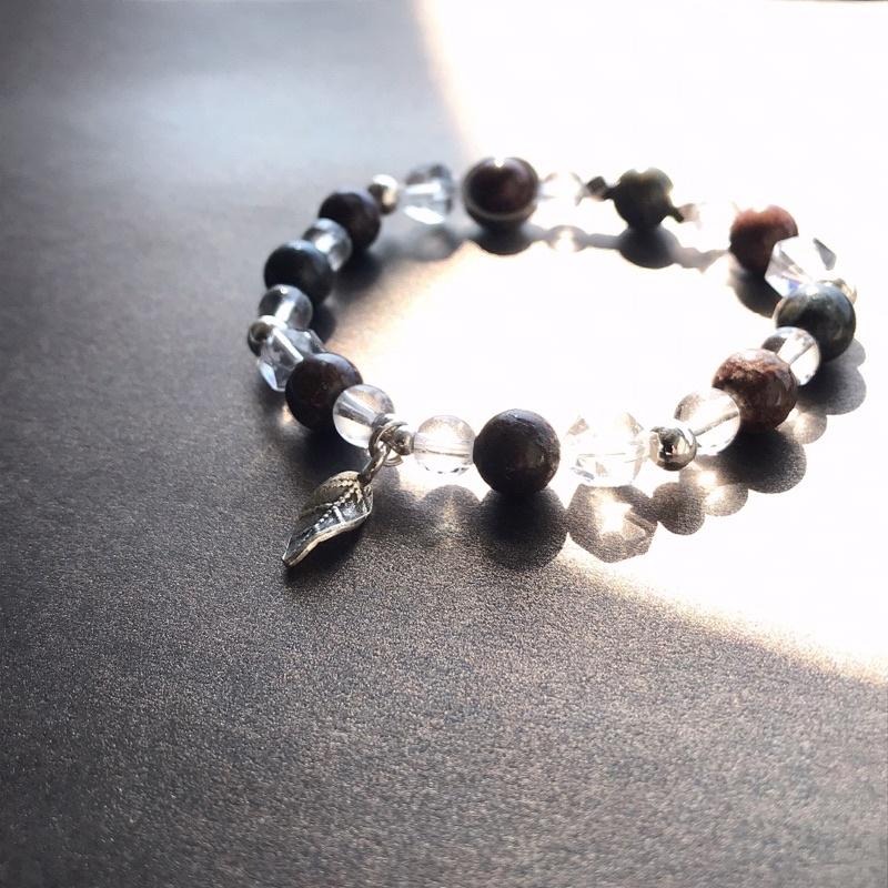 [zoeverglow]原創彼得石x白水晶 s925純銀手串｜彈力繩-細節圖6