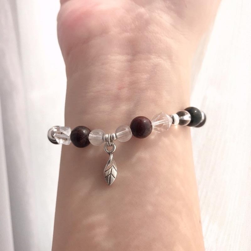 [zoeverglow]原創彼得石x白水晶 s925純銀手串｜彈力繩-細節圖9