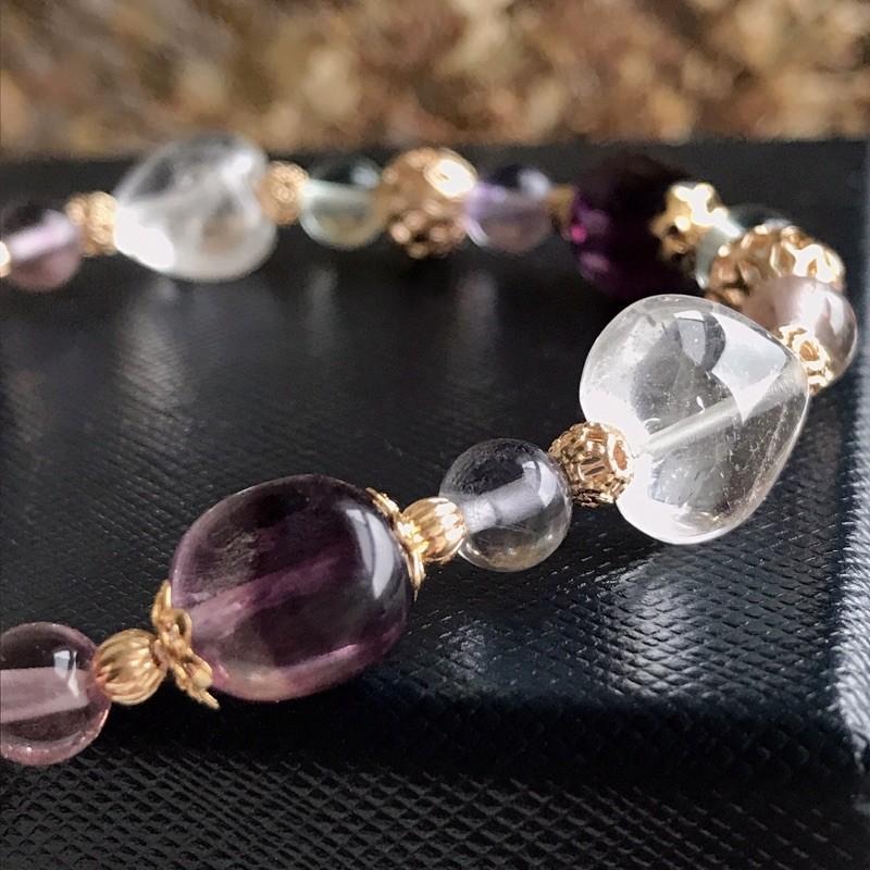 [zoeverglow]螢石x白水晶愛心手串｜華麗 宮廷風 獨角獸螢石-細節圖9